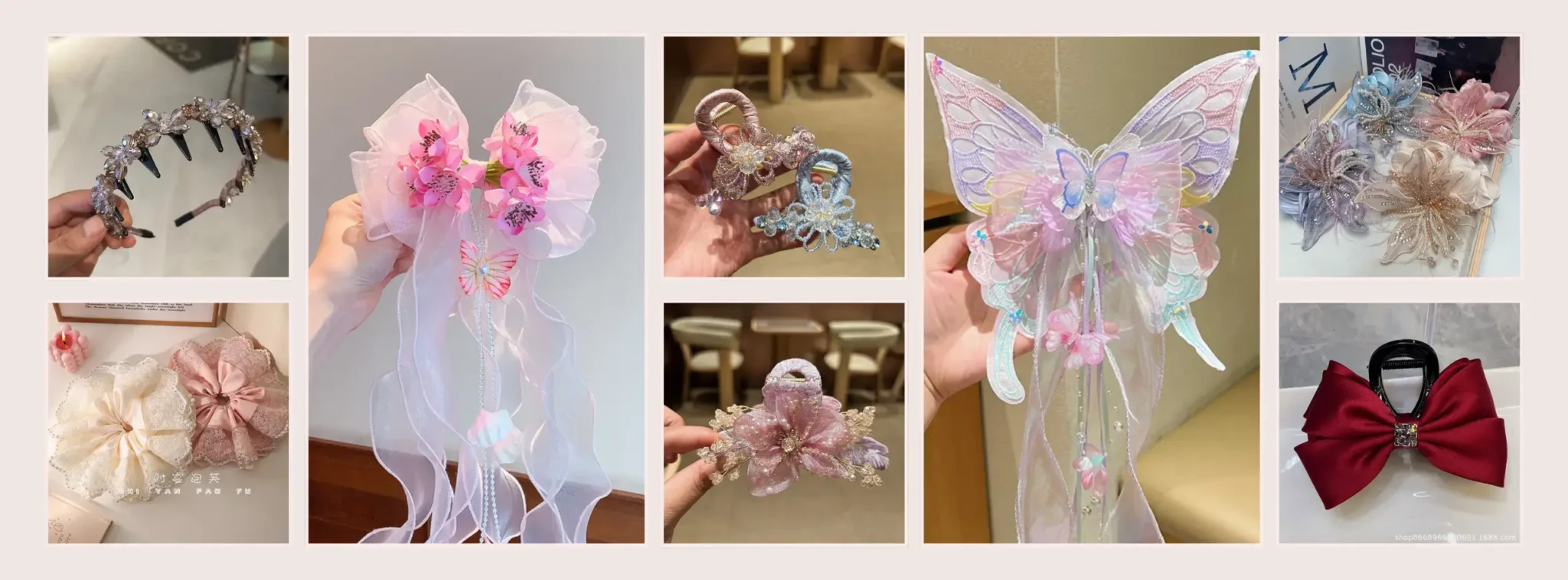 Hair Bow Clip pinkbd