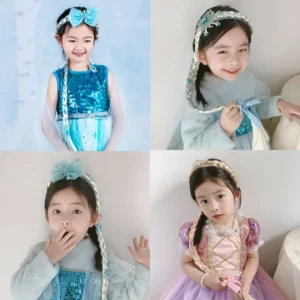 Long Braided Headband – Princess Crown Hair Band for Girls, Kids & Toddlers