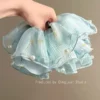 blue multi-layered pearl hair tie