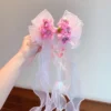 Floral Ribbon Bow Hair Clip for Women