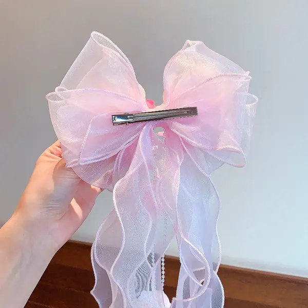 Long Ribbon Bow Hair Accessory for Women