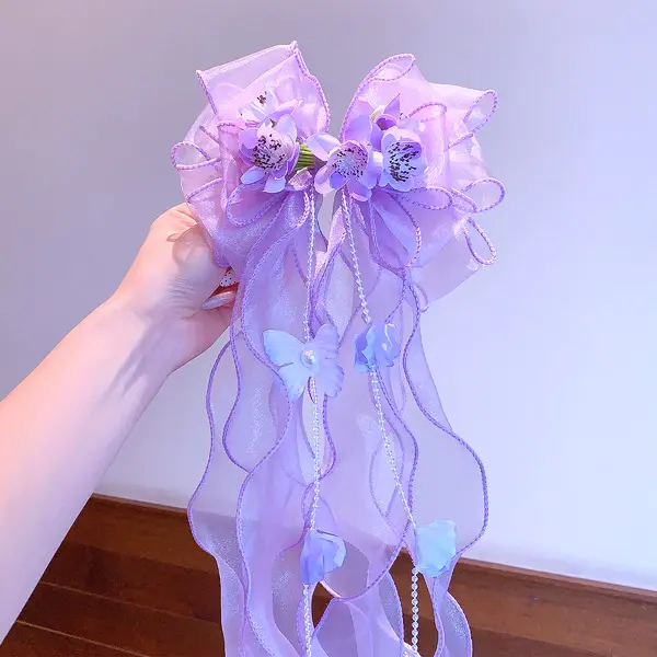 Long Ribbon Hair Clip for Women