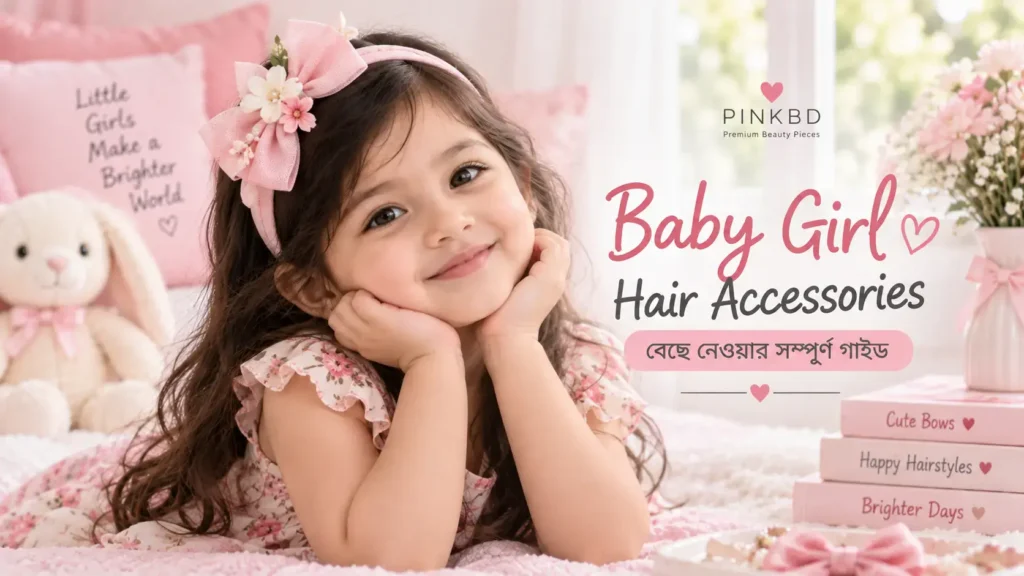 Baby girl wearing a beautiful hair bow headband