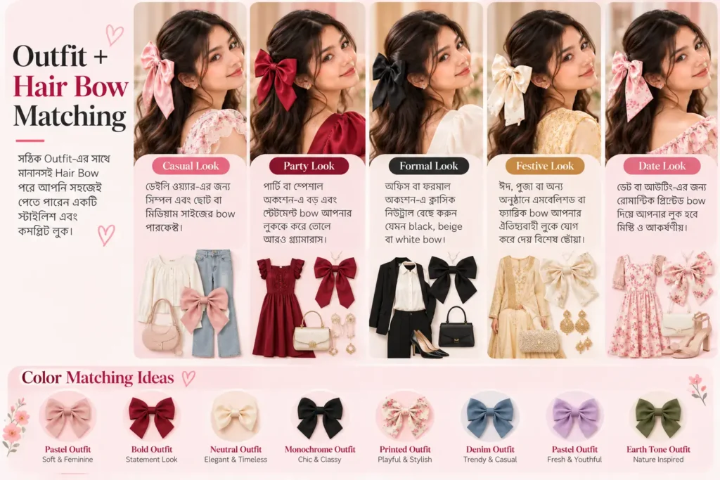 Outfit and hair bow matching styling guide
